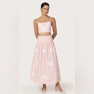 Lusana Oliver Skirt/Top in Orchid Stripe Embroidery